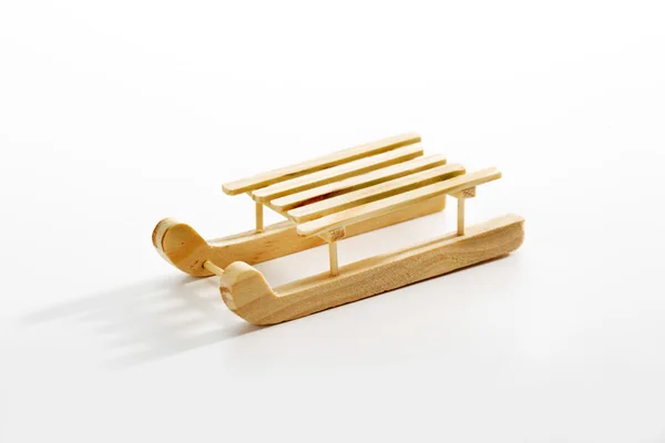 Wooden sledge on white background — Stock Photo, Image