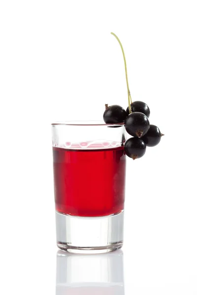 Glasses with genever, black currants — Stock Photo, Image