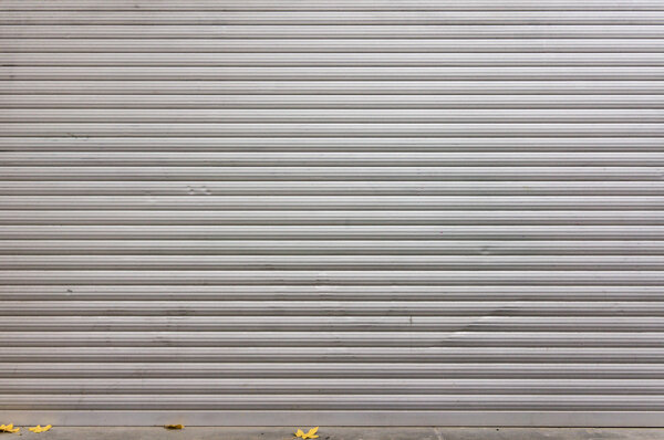 Metal roller shutter, outside, texture background