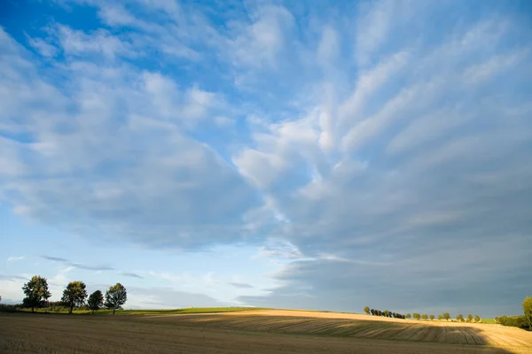 Niemcy, Bawaria, burzliwy niebo nad polami — Zdjęcie stockowe