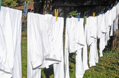 Almanya, Buchendorf, yıkama hattı ile pijama arka