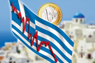 Yunanistan, Santorini, grexit, Euro para, bayrak