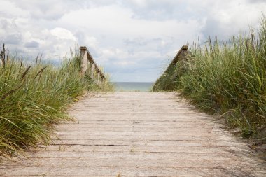 Almanya ' nın kuzeyinde Schleswig-Holstein, ahşap boradwalk