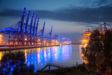 Almanya, Hamburg, konteyner Terminal mavi bağlantı noktasında