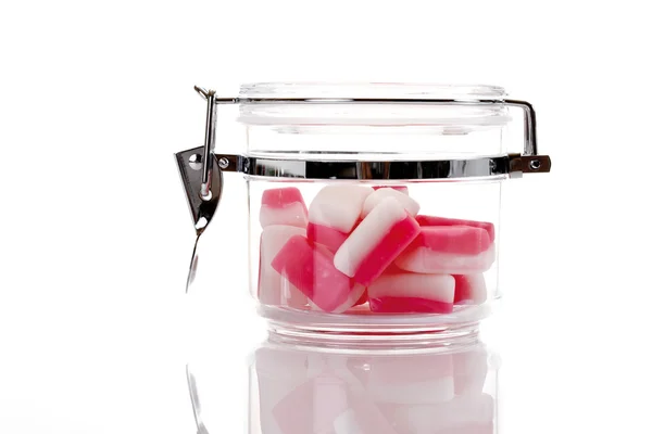 Peppermint sweets in jar — Stock Photo, Image