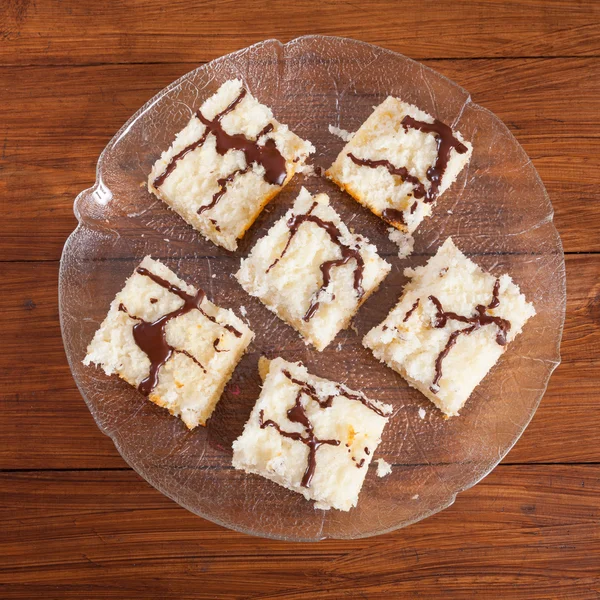 Pastel de hoja, pastel de coco, hielo de chocolate — Foto de Stock