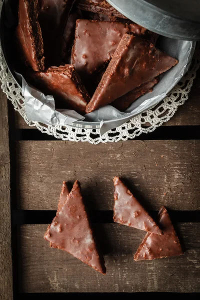 Çikolata sosu ile ev yapımı kurabiye — Stok fotoğraf