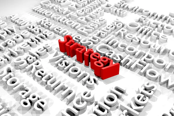 Strategy, Business word cloud, 3d rendering — Stock Photo, Image