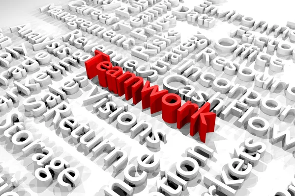 Lavoro di squadra, Business word cloud, rendering 3d — Foto Stock