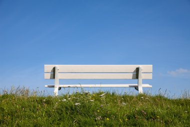 Almanya, Aşağı Saksonya, boş bankta lezbiyen