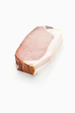 , beyaz zemin üzerine jambon