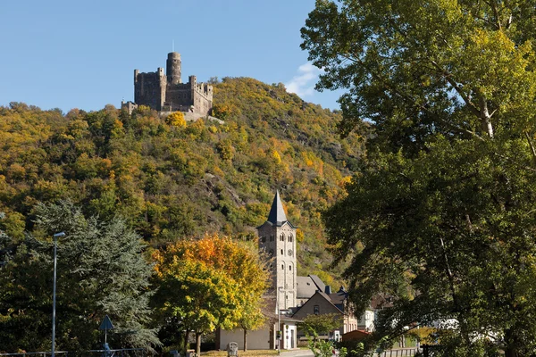 Allemagne, Rhénanie-Palatinat, Vue sur le château de burg maus — Photo