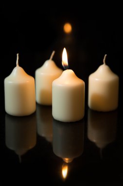 Four white candles, advent clipart