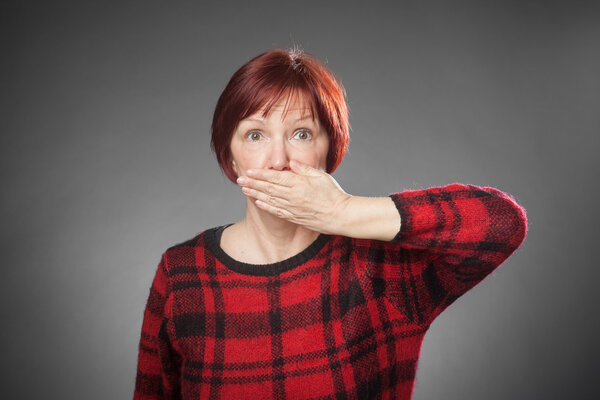 Red-haired woman, Portrait, not speaking