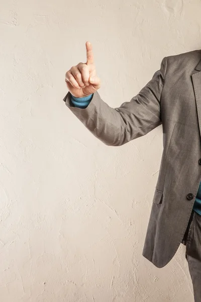 Closeup to finger of a European business man — Stock Photo, Image