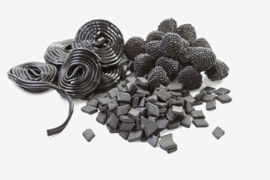 Variety licorice black sweets clipart