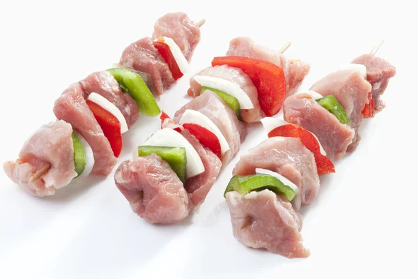 Raw shashlik skewers — Stock Photo, Image