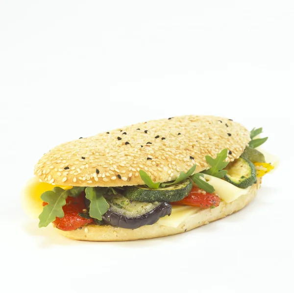 Vegetable sandwich on white — Stock Photo, Image