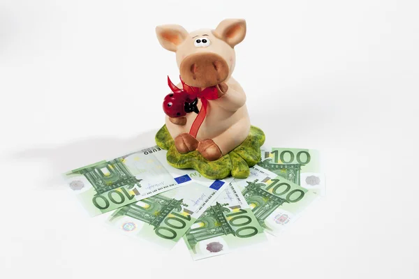 Piggy bank with Euro — Zdjęcie stockowe