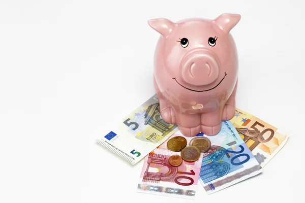 Roze piggy bank — Stockfoto