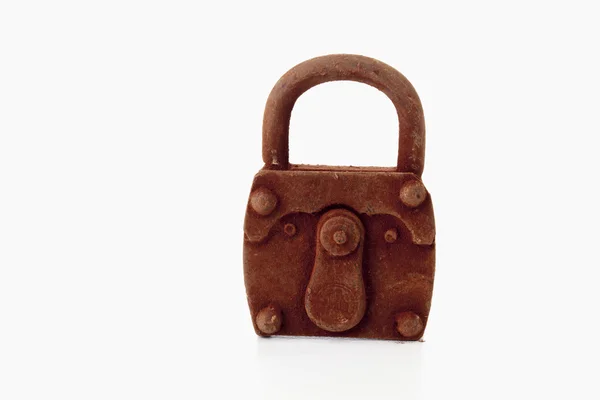 Rusty padlock on white — Stock Photo, Image