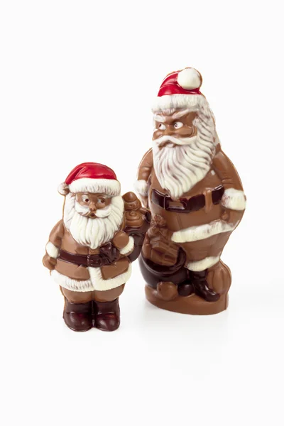 Δύο σοκολάτα santa ειδώλια — Φωτογραφία Αρχείου