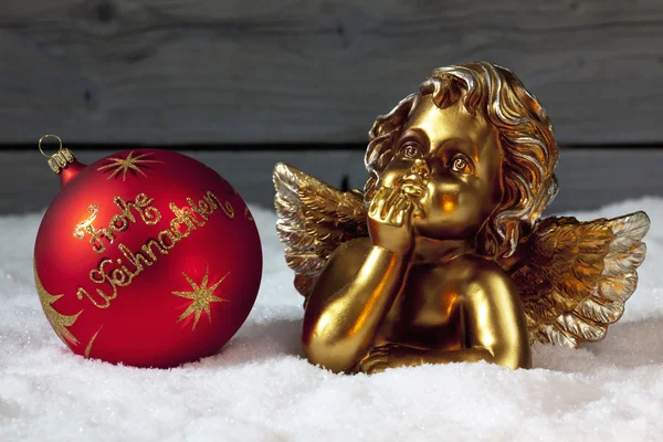 Jul-lampa med gyllene putto — Stockfoto