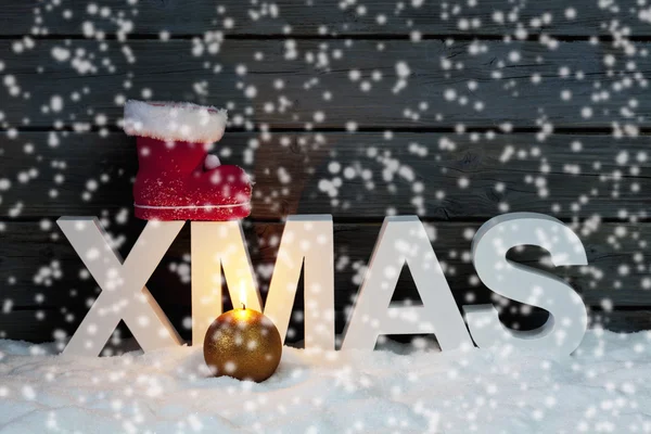 Letras maiúsculas formando a palavra xmas — Fotografia de Stock