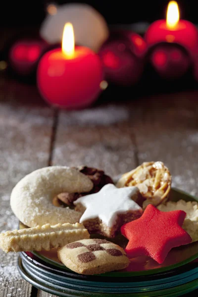Karácsonyi cookie lemez — Stock Fotó