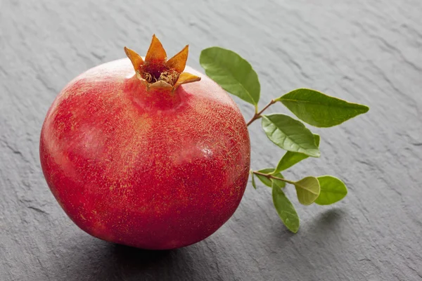 Granaatappel met groene bladeren — Stockfoto