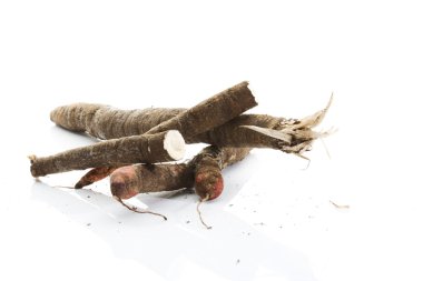 Beyaz arka planda siyah Salsify