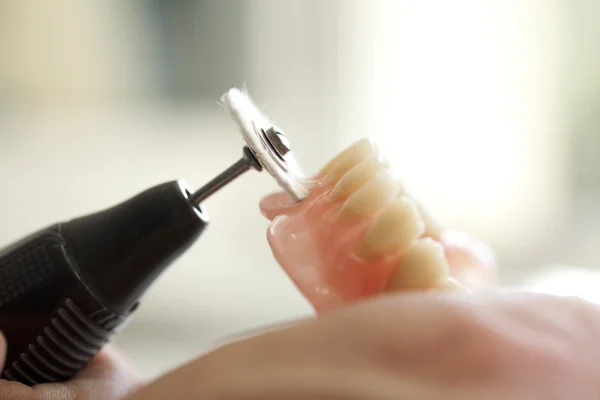 Dental technician  working in dental laboratory — Stock Photo, Image