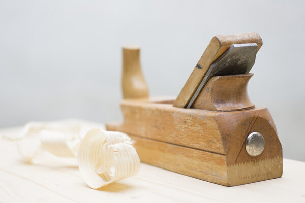 Wood planer on a board