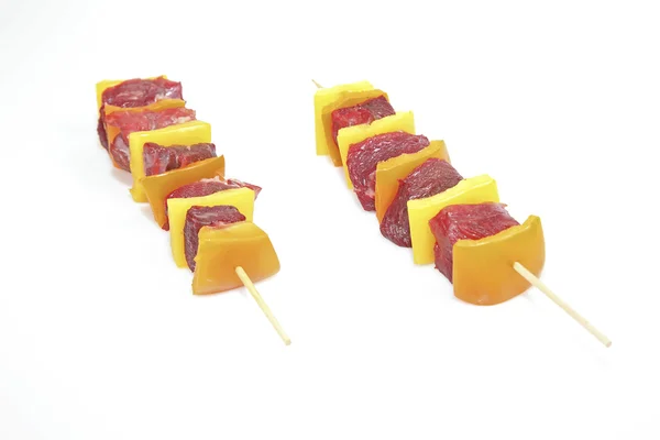 Fresh raw skewers — Stock Photo, Image