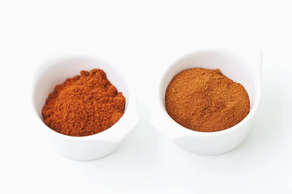 Paprika-spice in bowl on white background — Stock Photo, Image