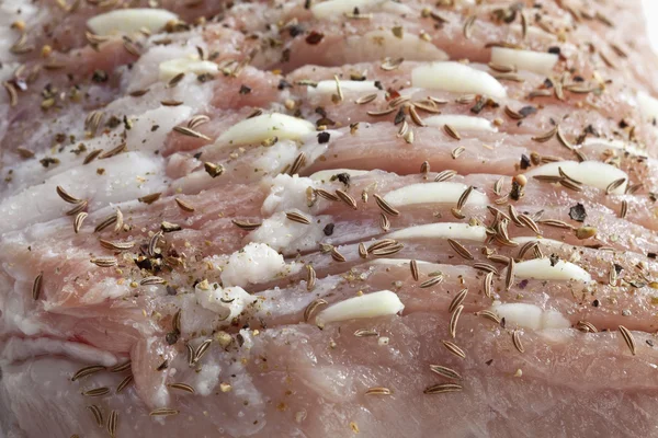 Ruwe gebraden varkensvlees, close-up — Stockfoto