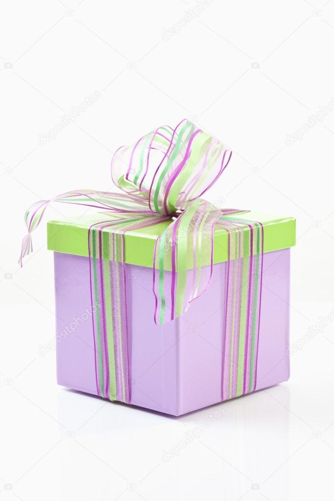 Present box on white background