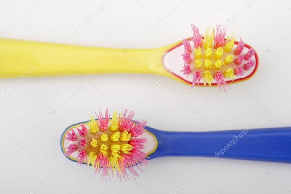 Children's toothbrushes, close up