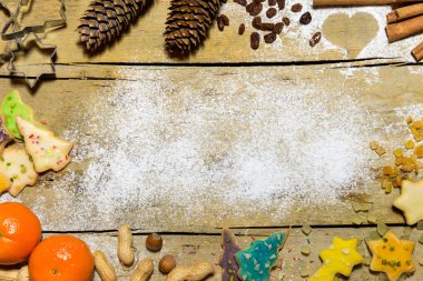 Noel, dekorasyon ahşap arka plan