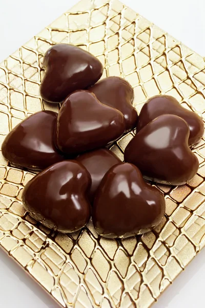 Cioccolato a forma di cuore dpraline — Foto Stock