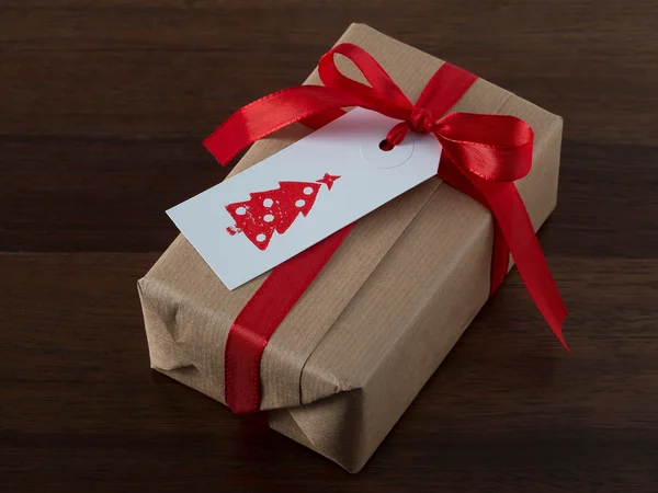 Karácsonyi ajándékokat, ajándék címke — Stock Fotó