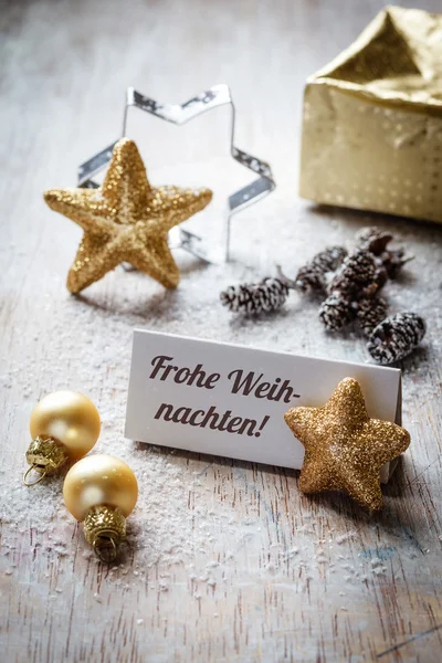 Weihnachtsstillleben auf Holz — Stockfoto