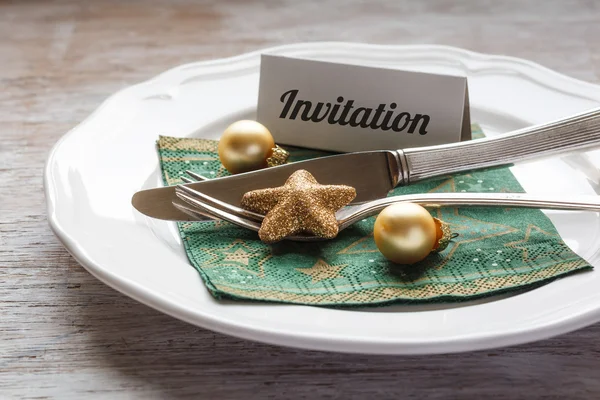 Christmas place setting, — Stock Photo, Image