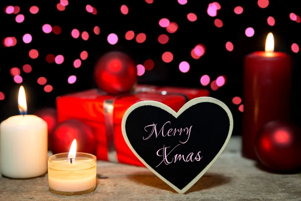 Vánoční dekorace, svíčky, ozdoby, — Stock fotografie
