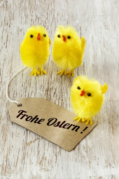 Pasen decoratie met chick beeldjes — Stockfoto