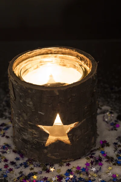 Vela ardente com estrelas — Fotografia de Stock