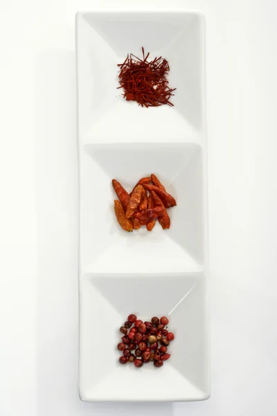 Különböző fűszerek, piros paprika — Stock Fotó