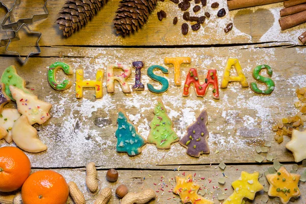 Barevné vánoční nápisy — Stock fotografie