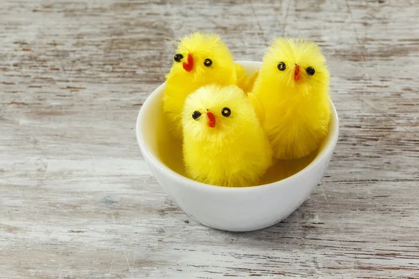 Pasen decoratie met chick beeldjes — Stockfoto