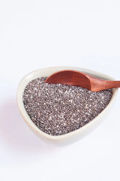 Black chia seed in bowl — Stock Photo, Image